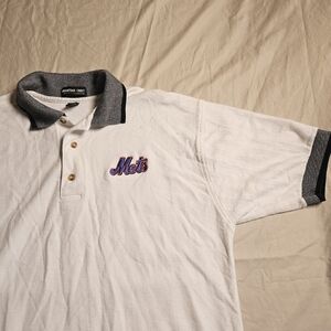 VINTAGE 90s Jonathan Corey New York Mets MLB Baseball Polo Shirt Men's XL White